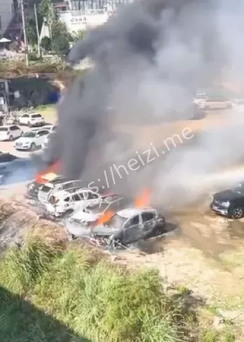 新能源车停车场火灾警示