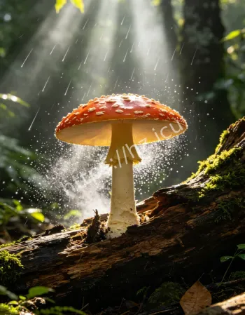 云南毒菌孢子微观流星雨